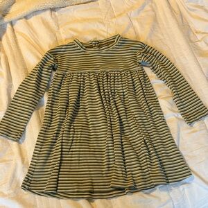Kate Quinn Olive Striped Kids Dress